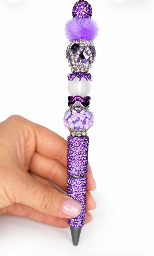 Purple Rhinestone Pen - Medium