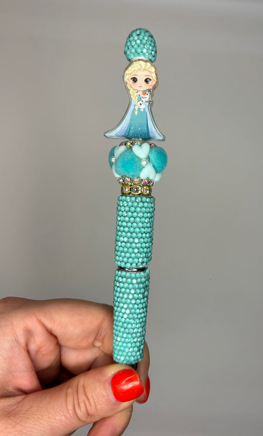 Ice Princess-Inspired Aqua Fancy Pen - Short