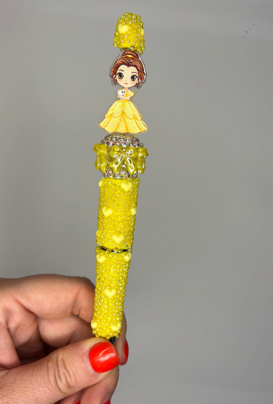 Princess-Inspired Yellow Fancy Pen - Short