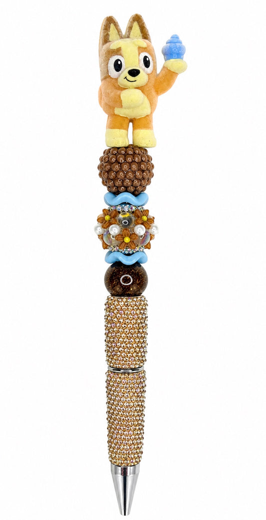 Flocked Character Pen - Short