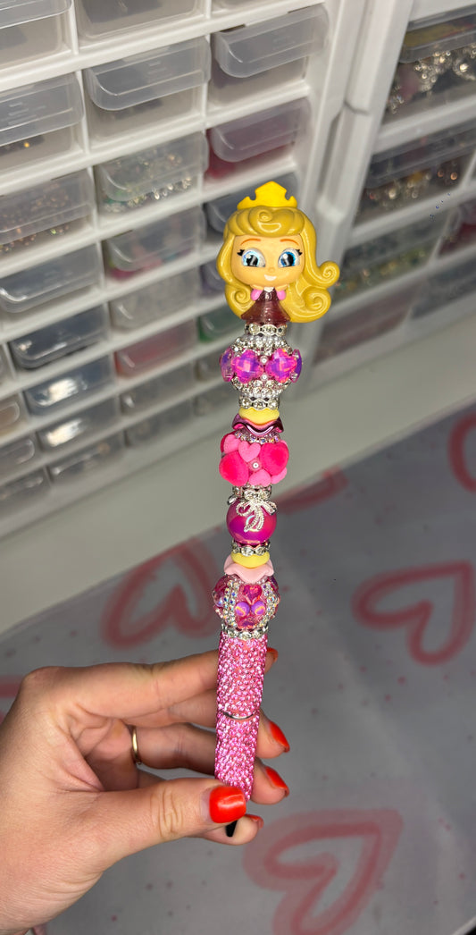 Pink Princess-Inspired Rhinestone Pen - Long